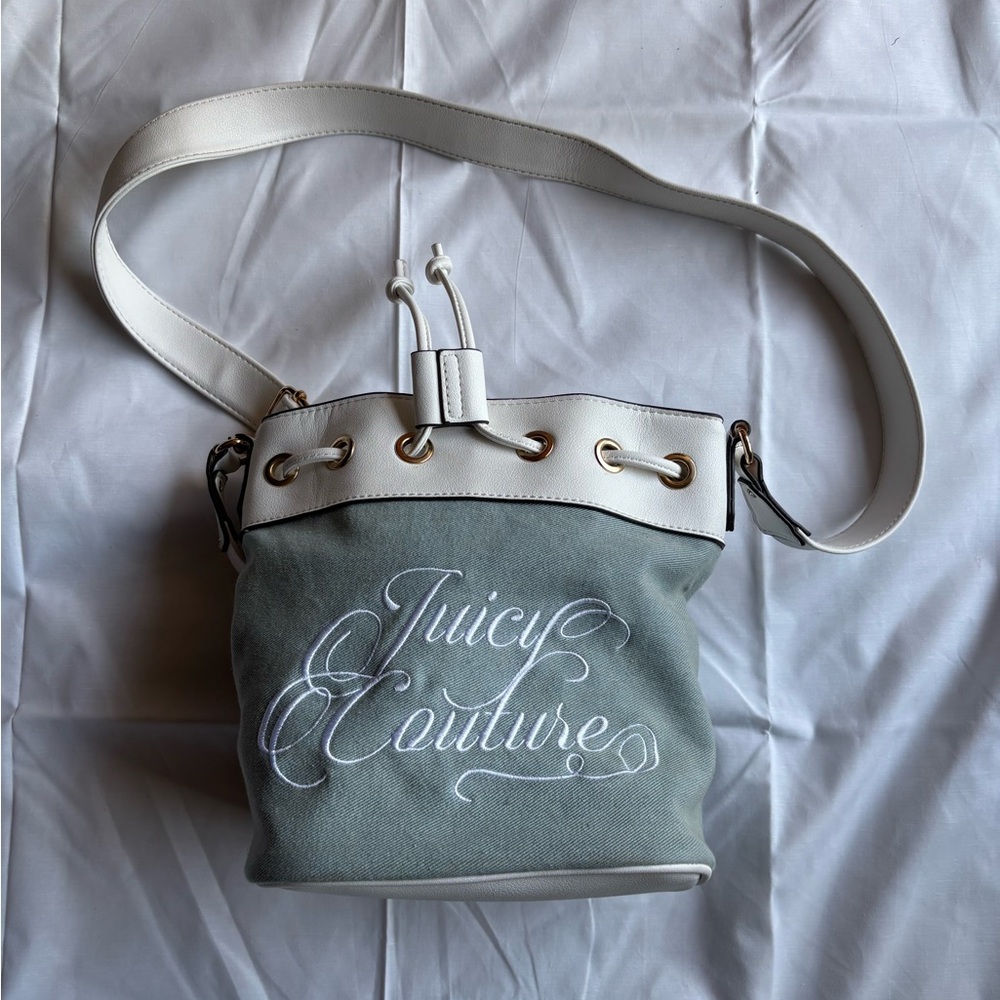 Juicy Couture White and Denim Crossbody Bag